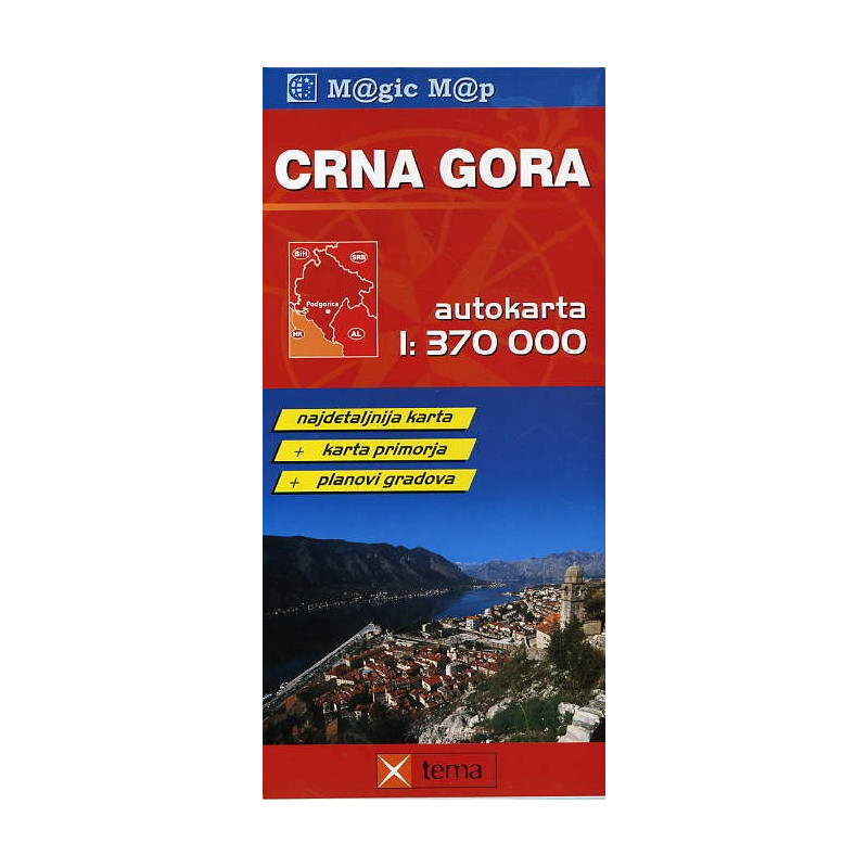 Crna Gora. Autokarta 1:370000