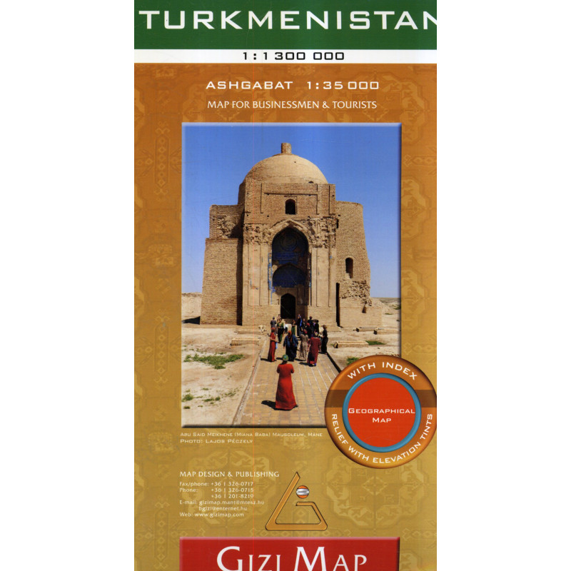 Turkmenistan. Georgraphical map. 1:1300000
