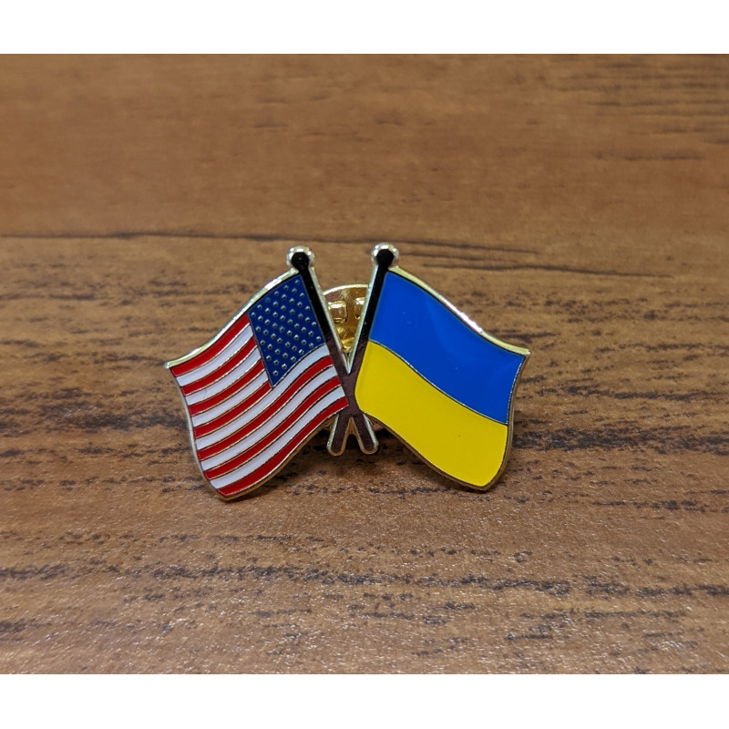 US-Ukrainian flag pin